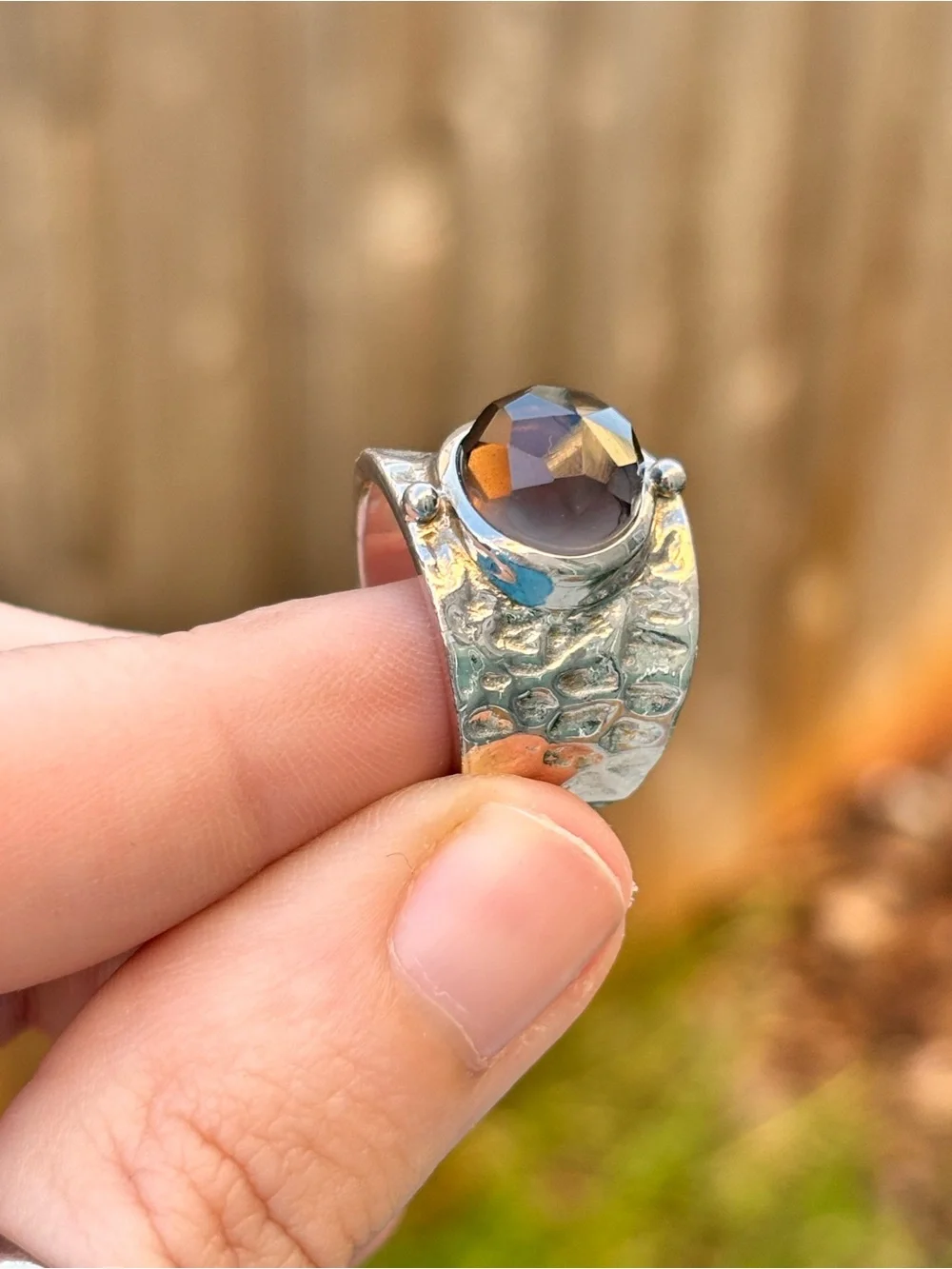 Designer 925 Sterling Sterling Silver Smokey Quartz Ring - Size 6